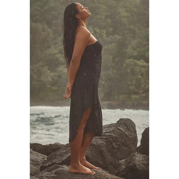 Anthropologie Celandine Strapless Ruched Asymmetrical-Hem Dress 1X-PS NEW 281108 - Picture 5 of 11